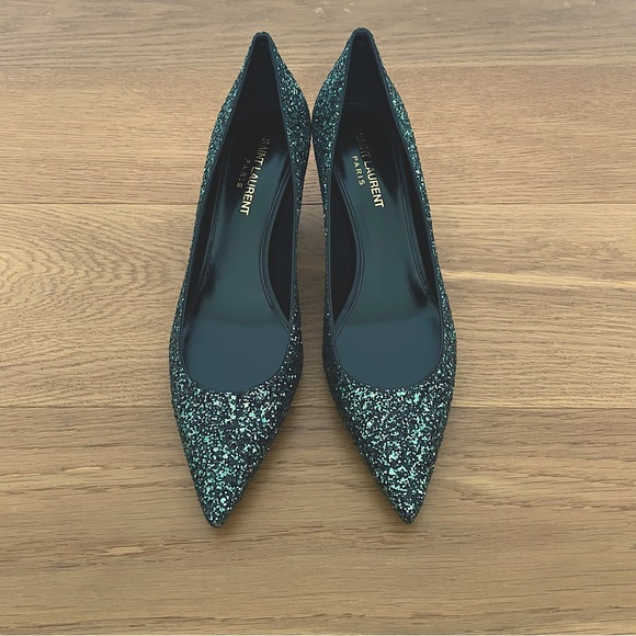 SAINT LAURENT Charlotte Glitter Pumps, 39 - Picture 2 of 10